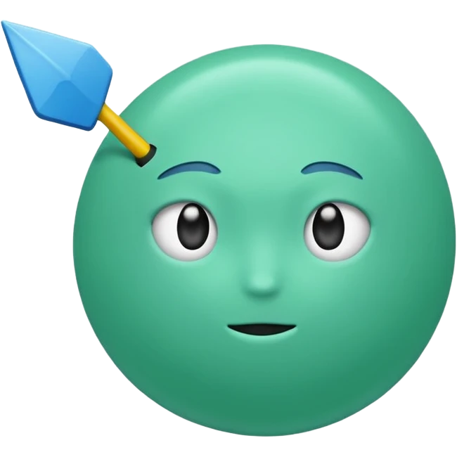 Una bola Azul claro🔵 con una flecha de verdadero ☑️ en el sentro de la bola azul  emoji