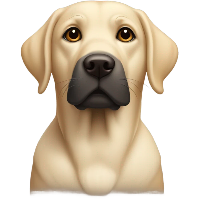 Labrador  with slightly black ears with one eye open and the other closed emoji