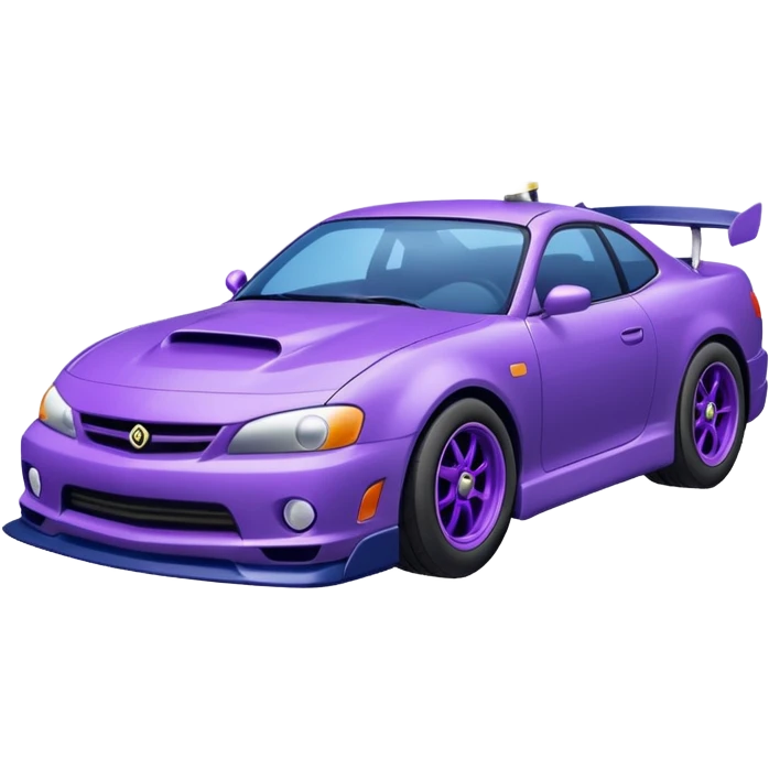 Purple and navy blue car doing a drift. emoji