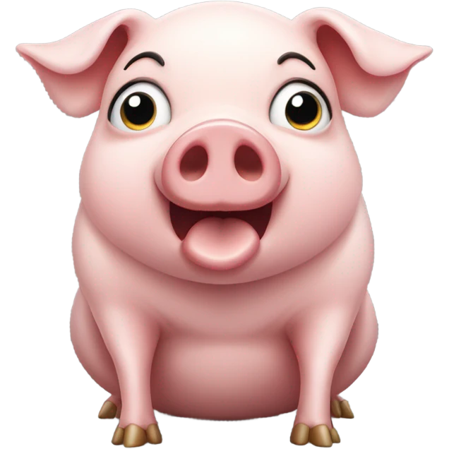 Pig doing the begging face  emoji