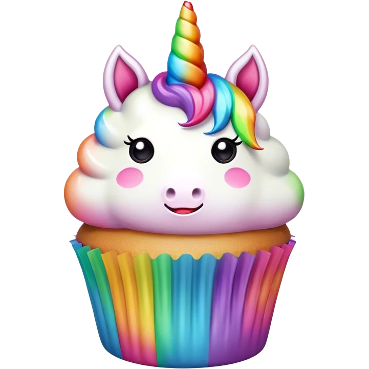 kawaii rainbow unicorn cupcake emoji