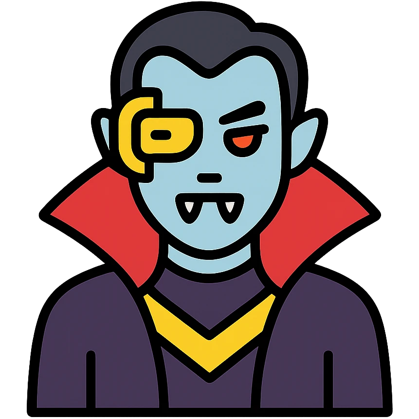 vampire man in cyberpunk setting emoji