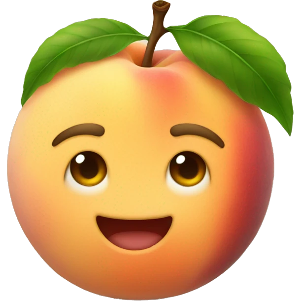 Peach fruit smilig emoji