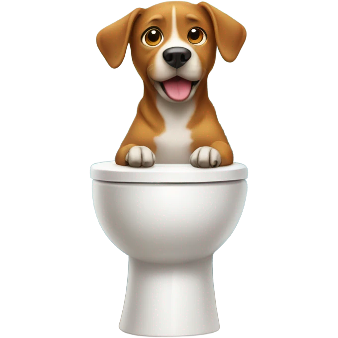 Dog on toilet  emoji