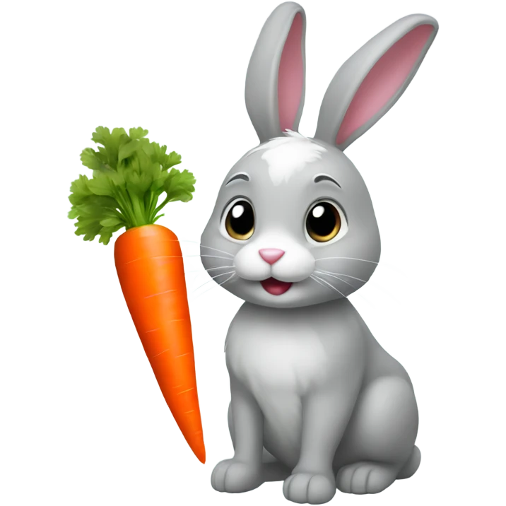 A bunny with a carrot emoji