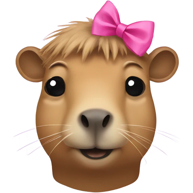 Capybara with pink bow on the right side of head emoji