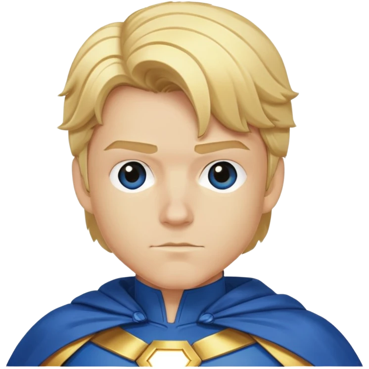 Marvel superhero Sentry with blonde hair in blue and gold costume with cape emoji