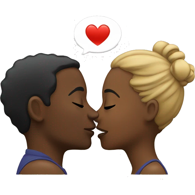 Black couple kissing emoji
