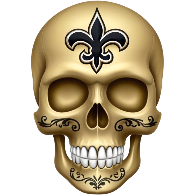 skull in New Orleans Saints colors (black and gold) emoji