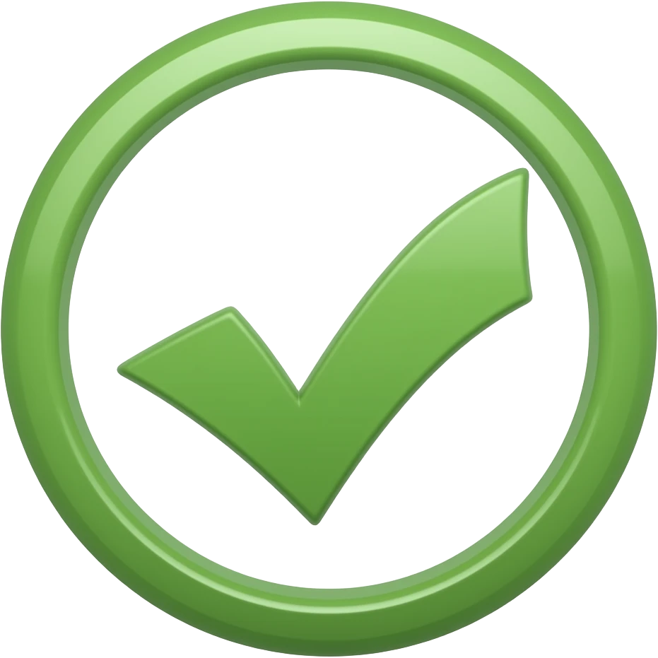 O símbolo certo na cor verde. emoji