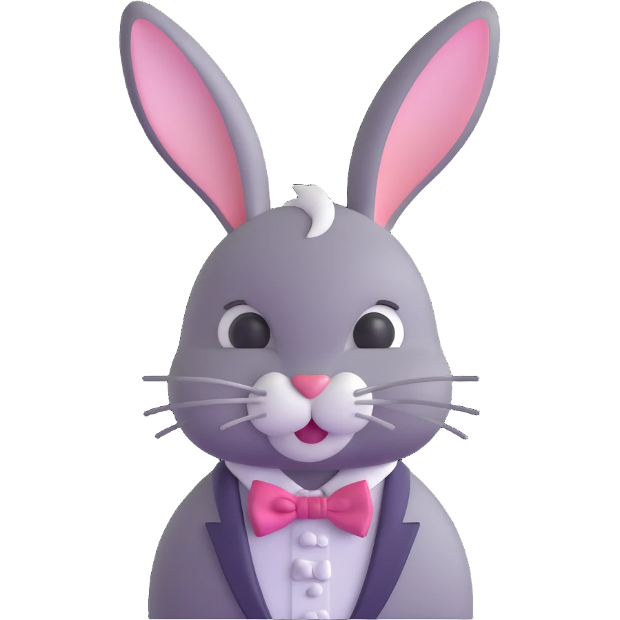 cute Easter bunny with fancy bow tie emoji