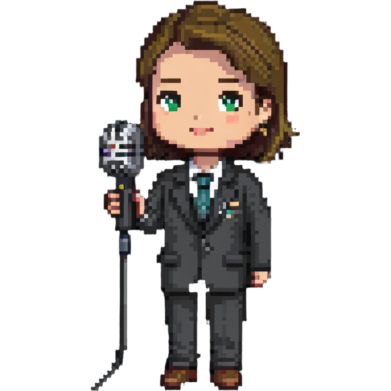 news reporter with microphone emoji