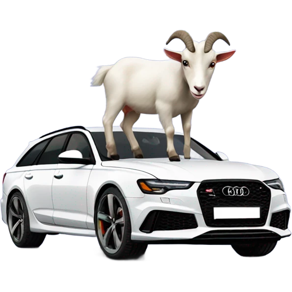 Goat driving Black Audi RS6  emoji
