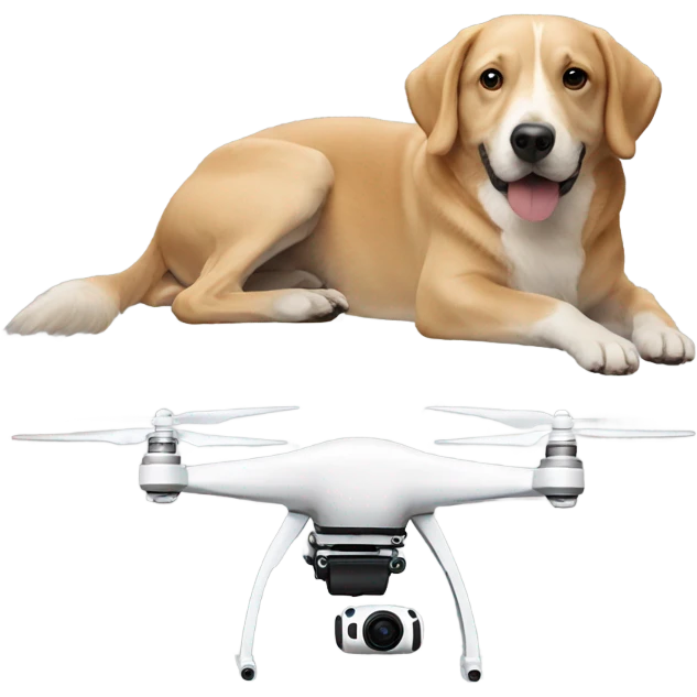 Drone with dog emoji