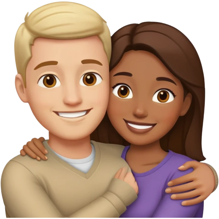 Loving moment between lovers, photo Realistic Couple  emoji
