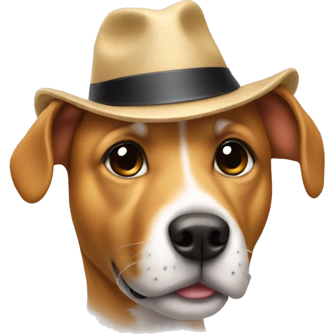 Dog whit hat and lashes emoji