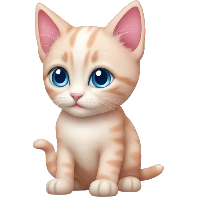 pink kitten with blue eyes  emoji