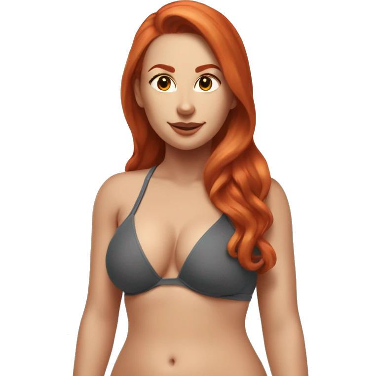 Curvy redhead in bikini beach body sfw emoji