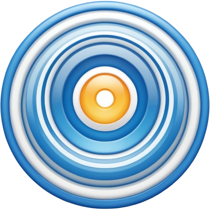 iOS-style 3D emoji: concentric curved sound waves radiating outward from a central point, with smooth glossy shading and soft light reflections emoji