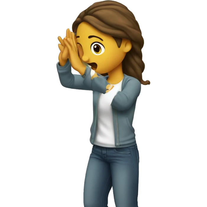 Una chica haciendo un dab  emoji