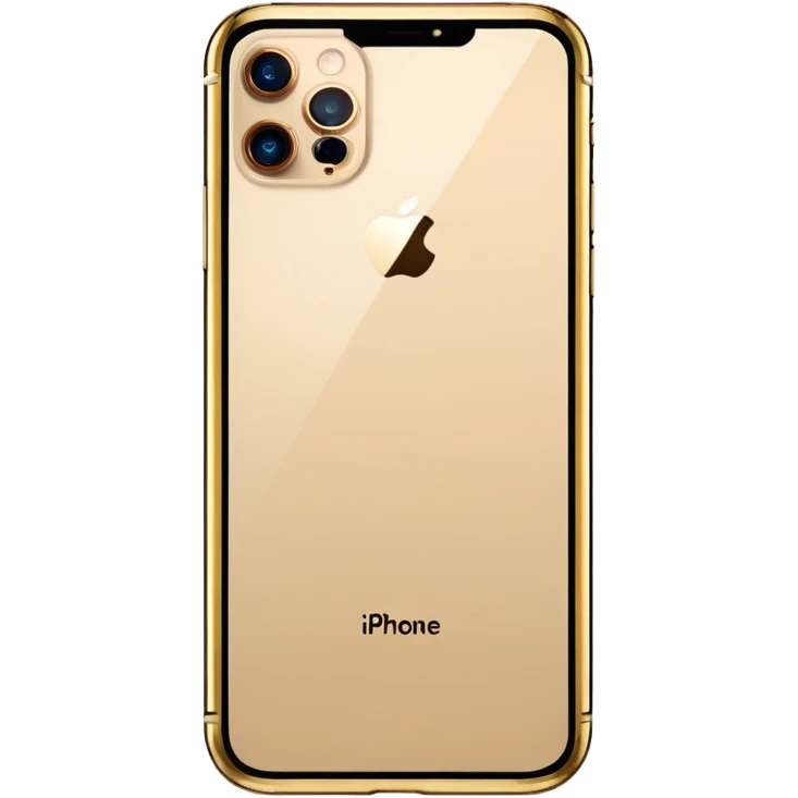 Gold border iPhone 16 Pro Max frontview emoji