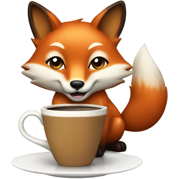 fox with coffee emoji