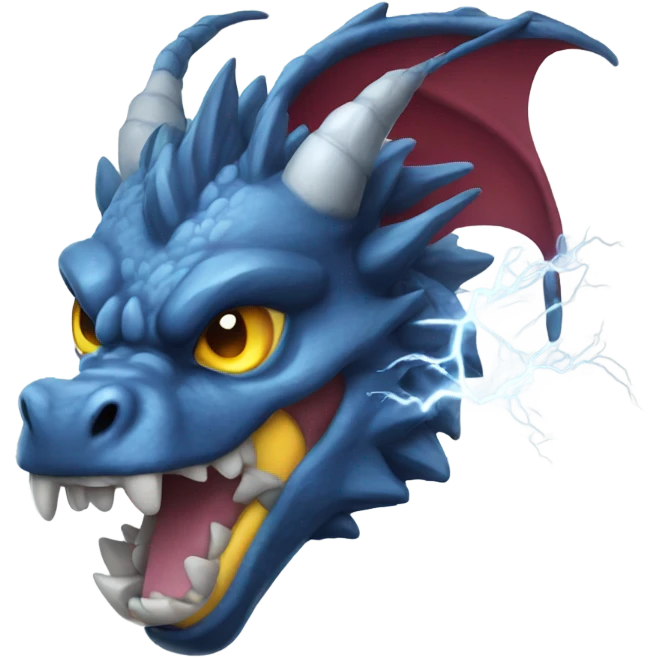 A thunderstorm dragon emoji