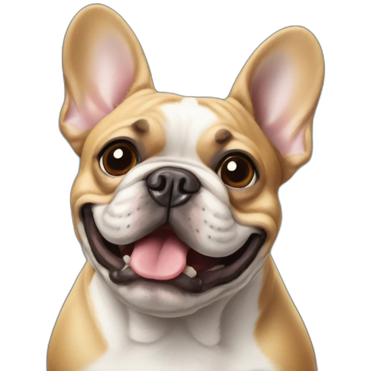 goofy faced French bulldog emoji
