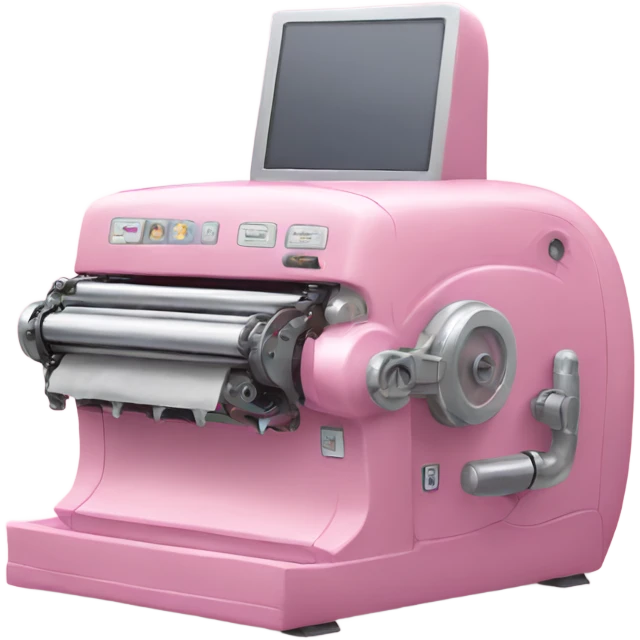 pink pastel machine with flowers emoji