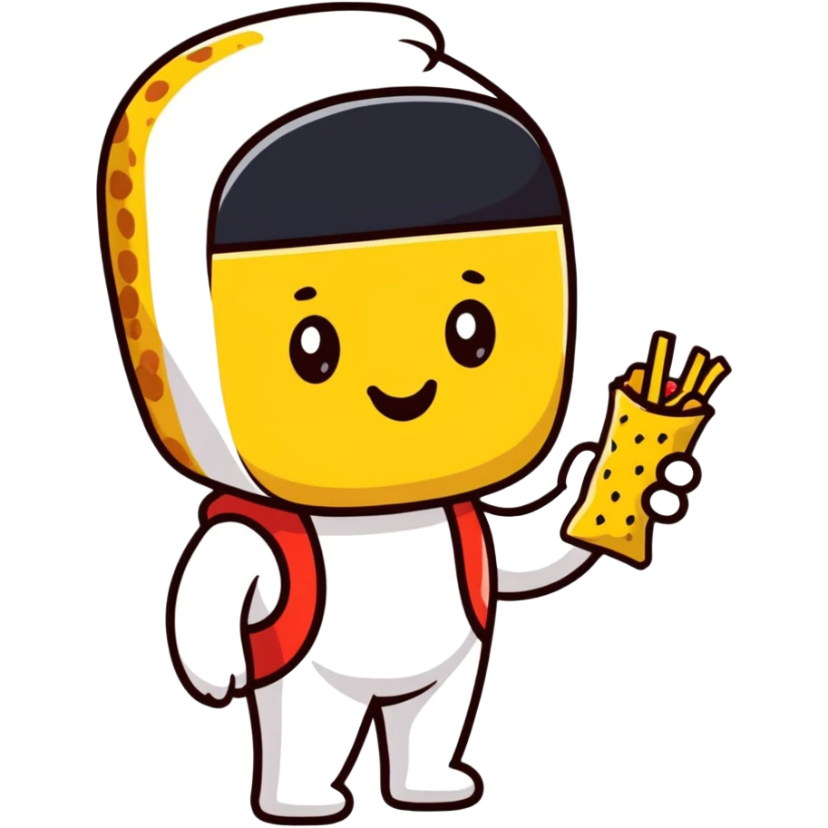man dressed as a snack emoji