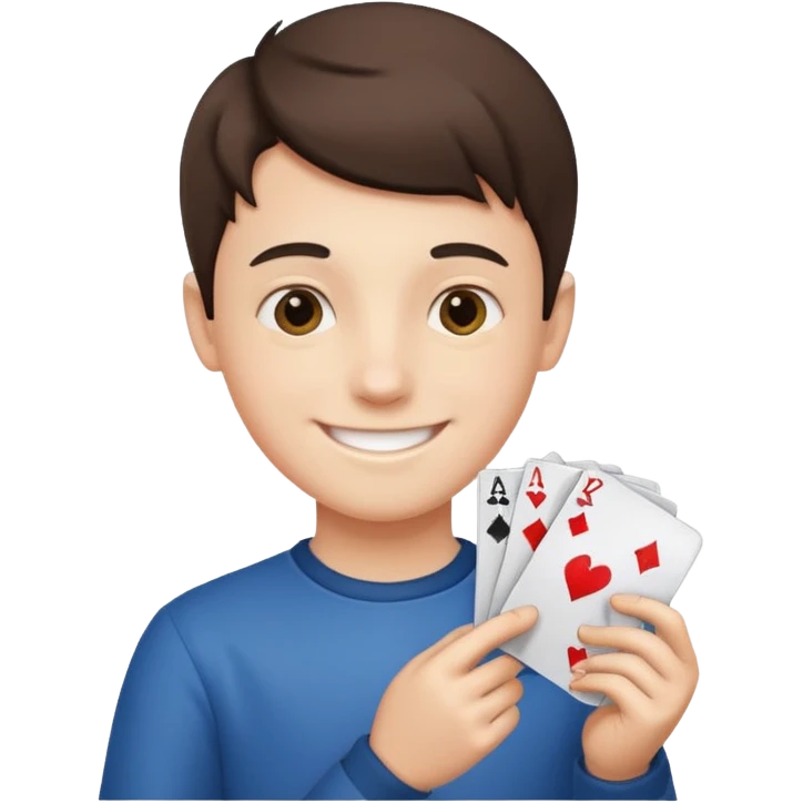 پسر کارت به دست emoji