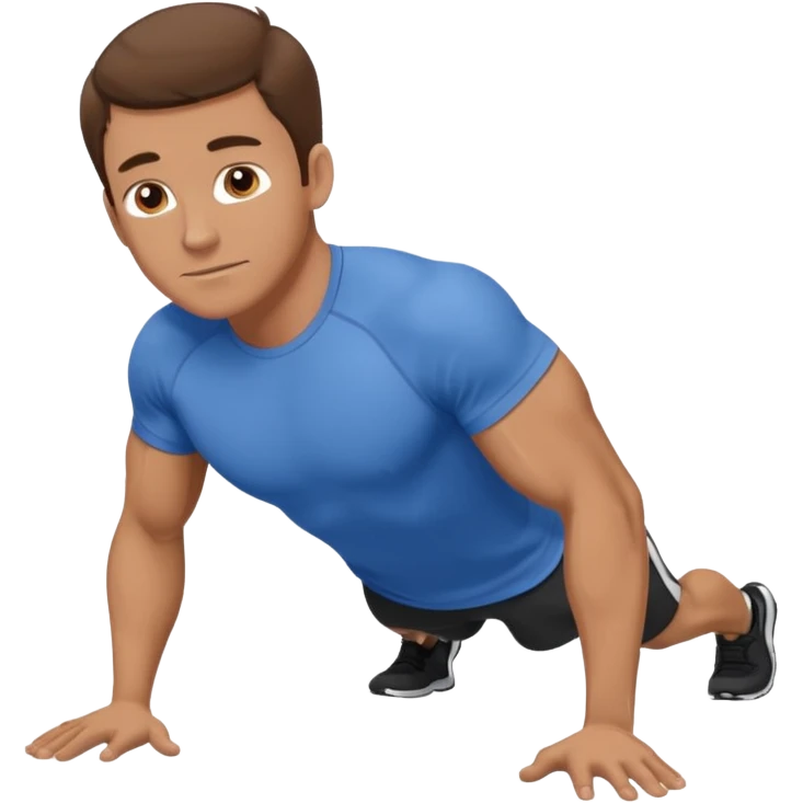 White man brown hair doing pushups  emoji