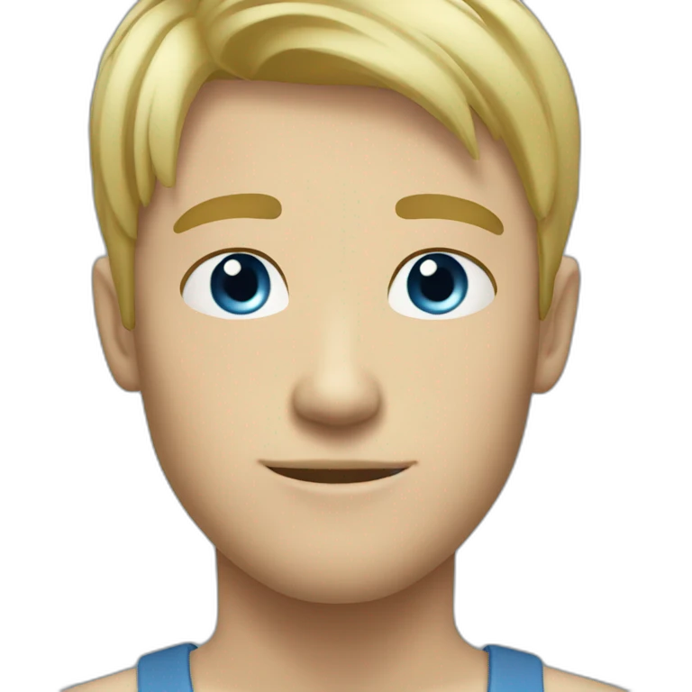 short Blonde hair blue eyes guy emoji