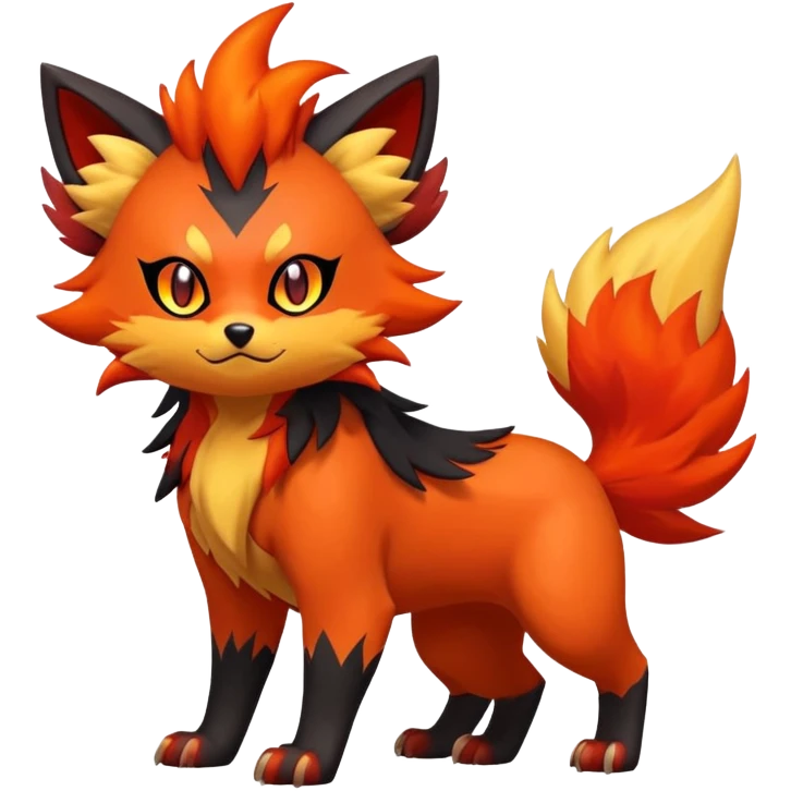 Zorua-Pyroar-Litten-Fakémon-hybrid-creature (full body)  emoji