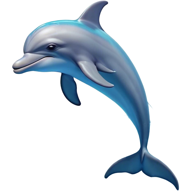 Cinematic Comical Dolphin Portrait Emoji, Head tilted dramatically with an exaggeratedly amused expression, featuring a smooth, dynamic body with wide, comically expressive eyes full of playful disbelief and a quirky, arched dorsal fin, Simplified yet hilariously expressive features, highly detailed, glowing with a slightly sassy oceanic glow, high shine, dramatic yet playful, stylized with an air of cheeky marine mischief, soft glowing outline, capturing the essence of a meme-worthy dolphin that looks ready to leap its way into viral fame! emoji