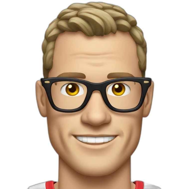 Jonathan Toews wearing glasses as beach bum emoji