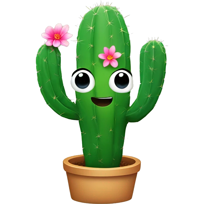 cactus with flower emoji