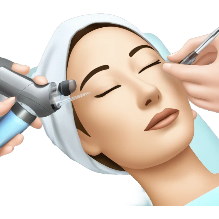 Woman microneedling her client emoji