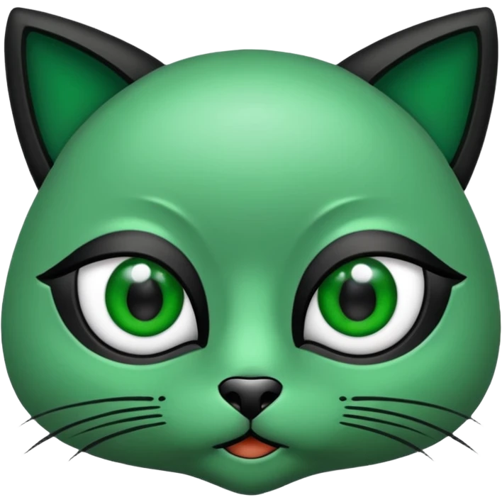 Gata con ojos verdes y negro emoji