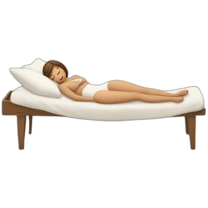 une femme qui dort dans un lit emoji