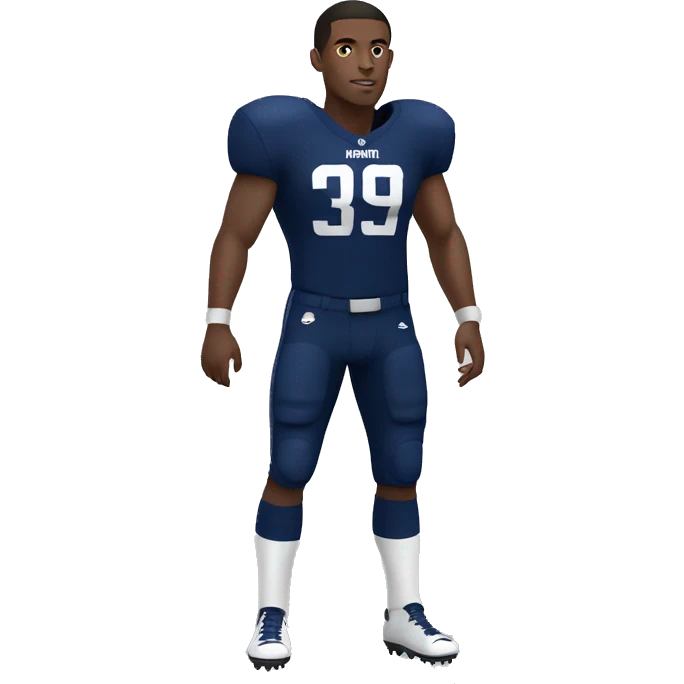 classic football player in dark blue uniform in full height emoji