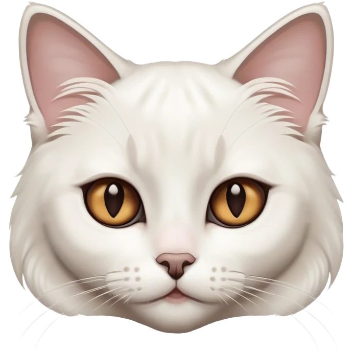 White ragdoll cat with a dark brown spot on her right eye emoji