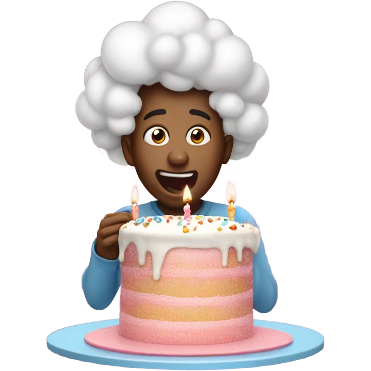 Happy birthday cloud eating cake  emoji