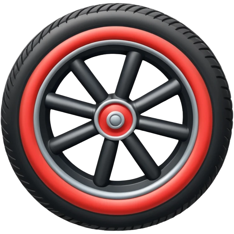 The aircraft's landing gear is one inflated, plump wheel with a strut, black in color, cartoon-style, isometric emoji