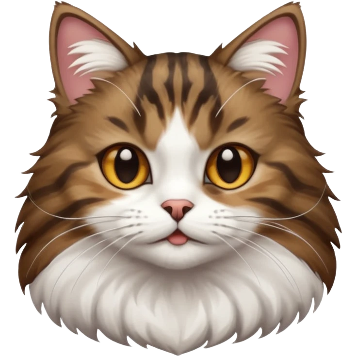 dark brown tabby and white cat playing emoji