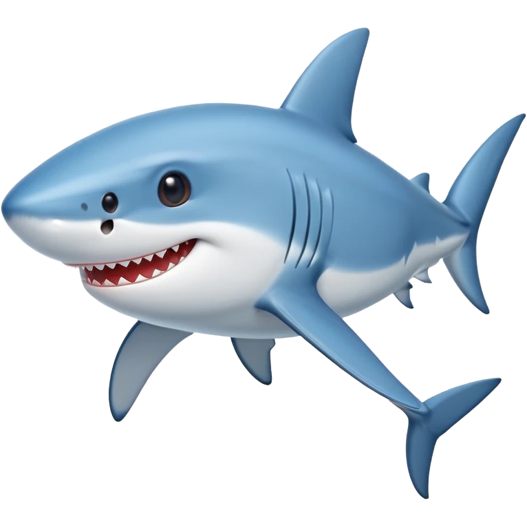 A friendly blue shark with a cute smile emoji