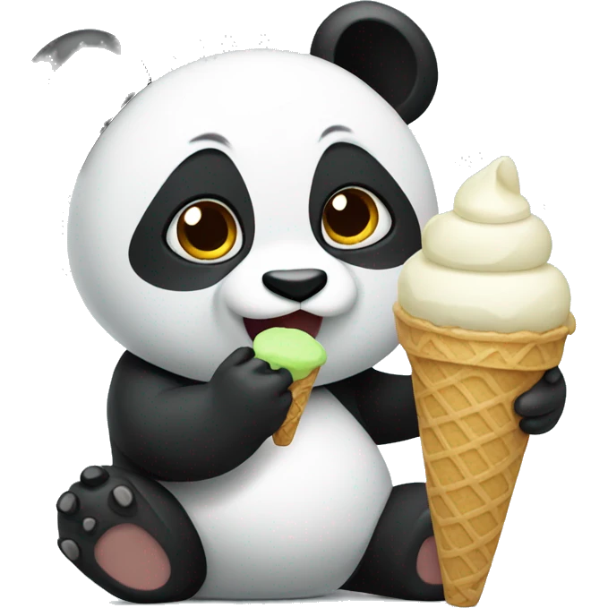 Panda eating ice cream emoji
