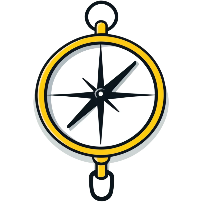 navigational compass with white awareness ribbon emoji