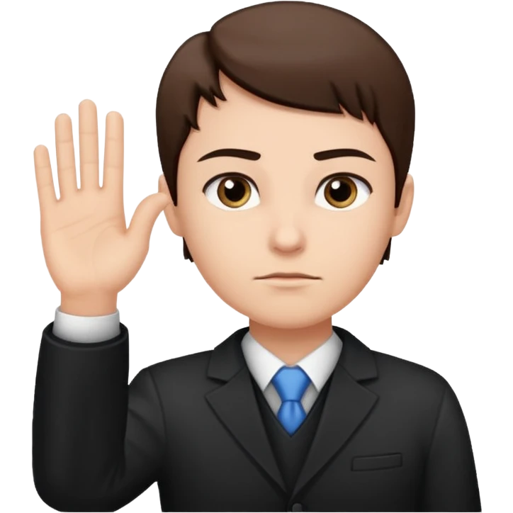 person raising right hand, taking an oath emoji