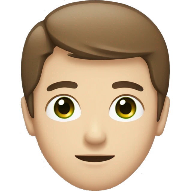 japanese guy with green eyes and brown hair with a little beard emoji